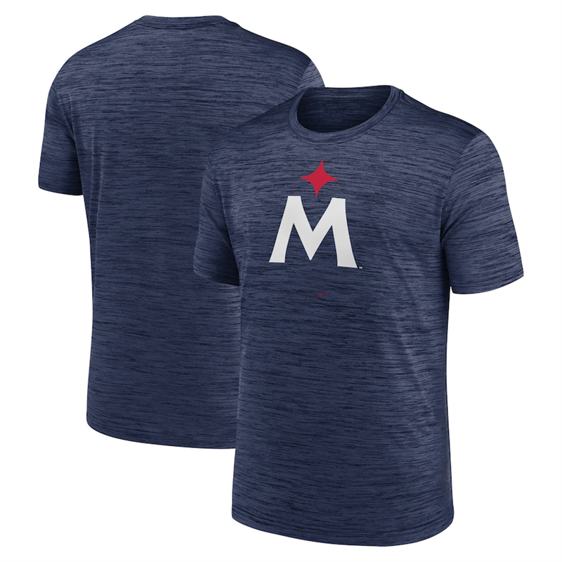 Men's Minnesota Twins Navy Team Logo Velocity Practice Performance T-Shirt Men's Minnesota Twins Navy Team Logo Velocity Practice Performance T-Shirt